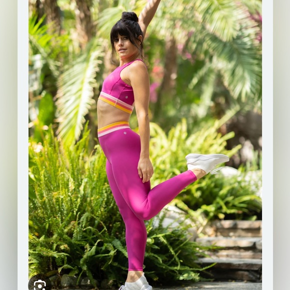 POPFLEX Other - POPFLEX Magenta and Striped Activewear Set